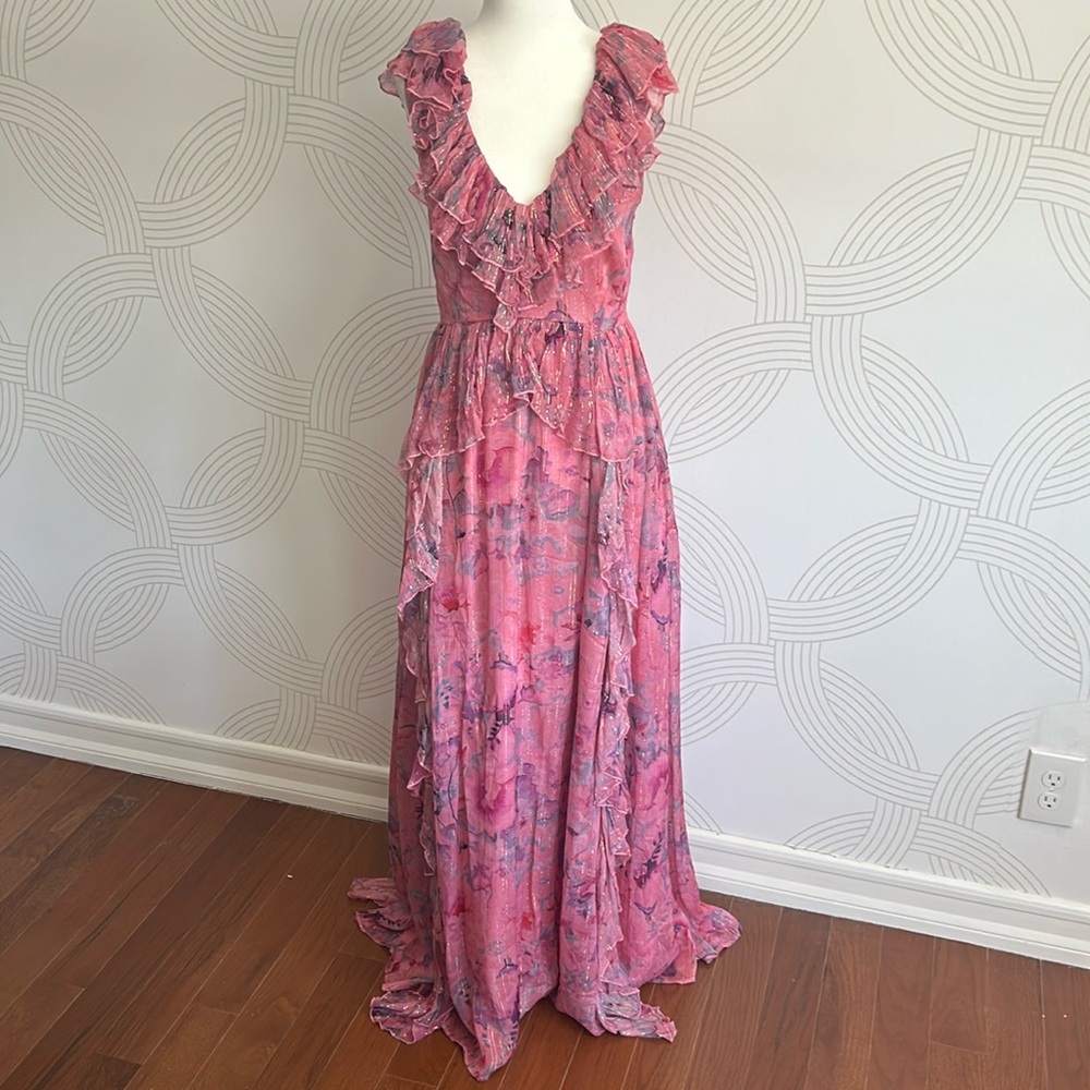 BHLDN BNWT pink silk maxi